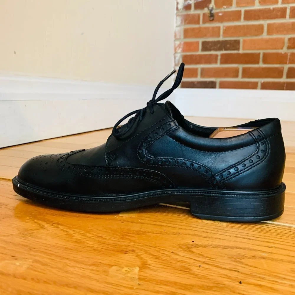 ECCO Men's Oxford Black Dress Lace Up Shoes US Size 9